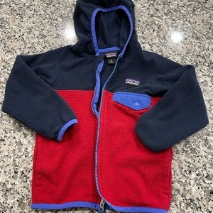 Patagonia hooded zip up fleece jacket 3T
